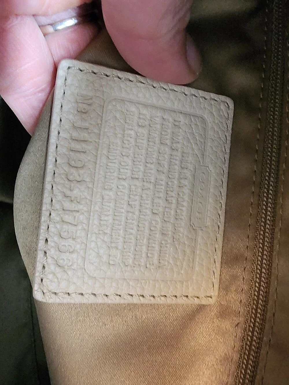 Coach Pebbled Leather Shoulder Bag in Light Beige